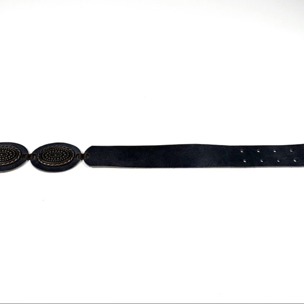 Vintage Y2K Antoniazzi Firenze Black Leather Boho Coachella Festival Belt - Picture 4 of 8